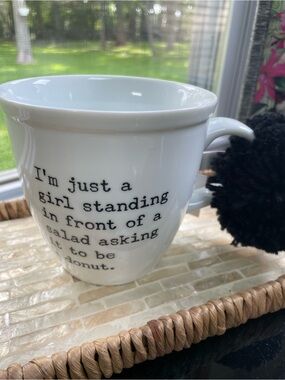 White Ceramic Quote Mug - Casual Home Dining Cup